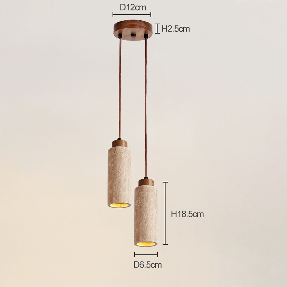 Wabi-sabi Travertine Chandelier Island Table Retro Window Spotlight-Handwovenlamp