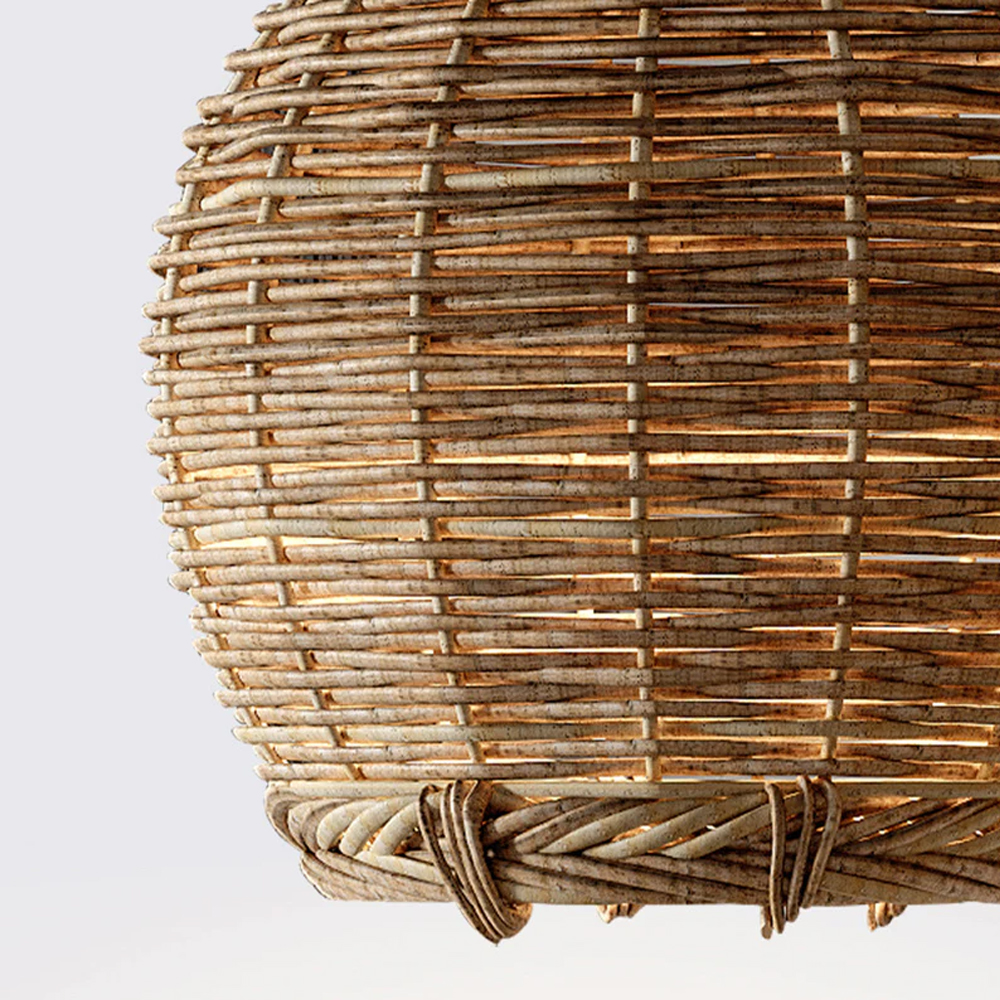Wabi-Sabi Basket Chandelier Japanese Rattan Pendant Light-Handwovenlamp