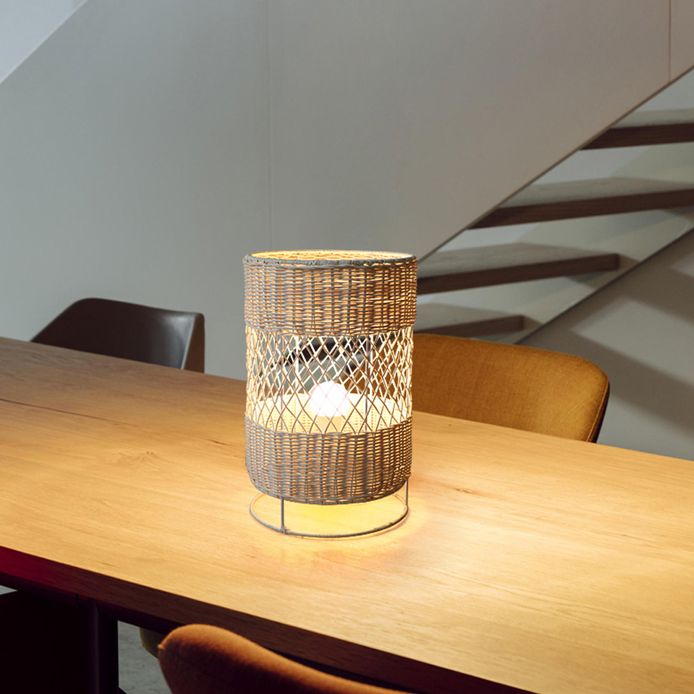 Japanese B&B Zen Rattan Floor Lamp-Handwovenlamp