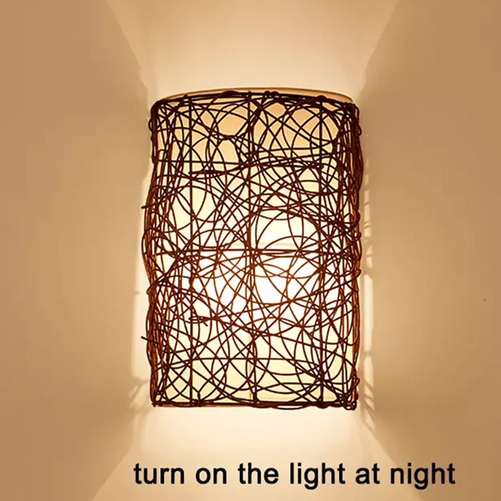 Moroccan Wicker Rattan Wall Pendant Lamps-Handwovenlamp