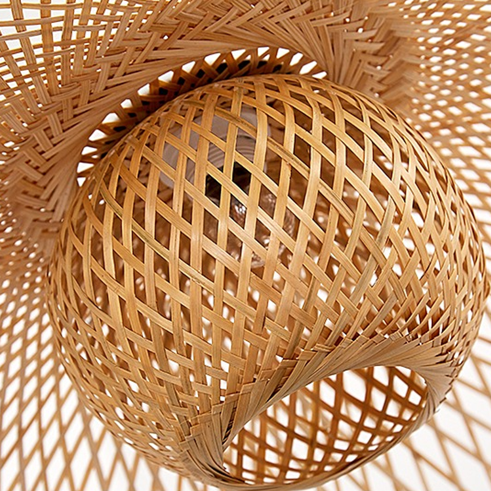 Large Hat-shape Bamboo Ceiling Light For Bedroom-Handwovenlamp