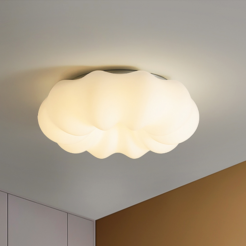 Nordic Cloud Shape Nursery Eye-protecting Chandelier Kid's Bedroom Ceiling Lamp-Handwovenlamp