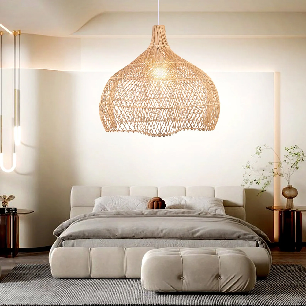 Rattan Novelty Pendant Lights Wicker Pendant Shade-Handwovenlamp