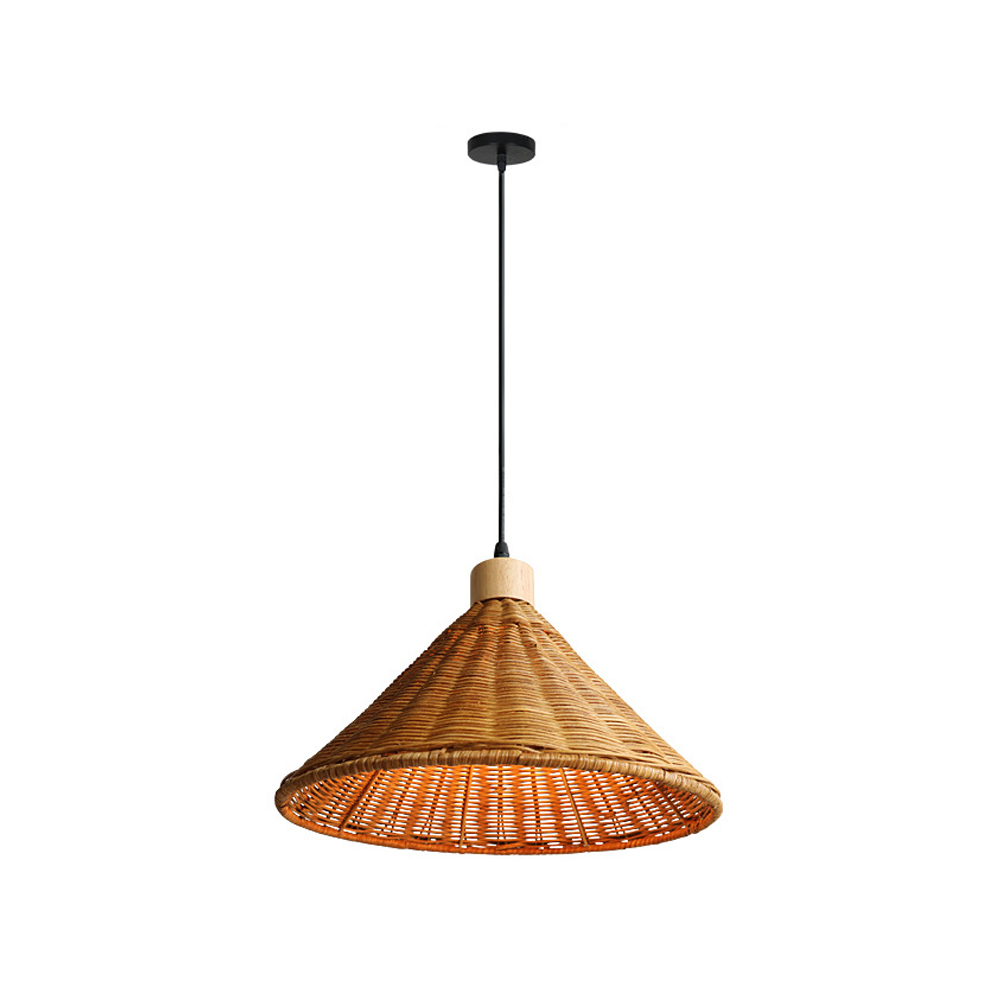 Japanese Homestay Rattan Lamp Shade Pendant wabi Sabi Wicker Wood Chandelier-Handwovenlamp