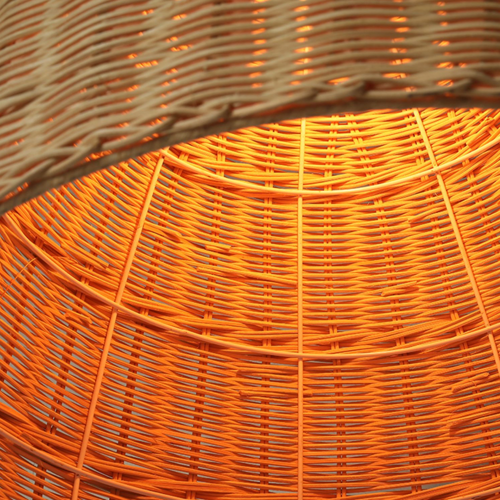 Wabi-sabi Retro Kitchen Island Rattan Chandelier Japanese Decorative Lamps-Handwovenlamp