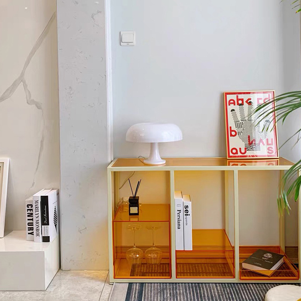 Simple Danish Designer Nordic Orange Mushroom Table Lamp White Bedside Light-Handwovenlamp