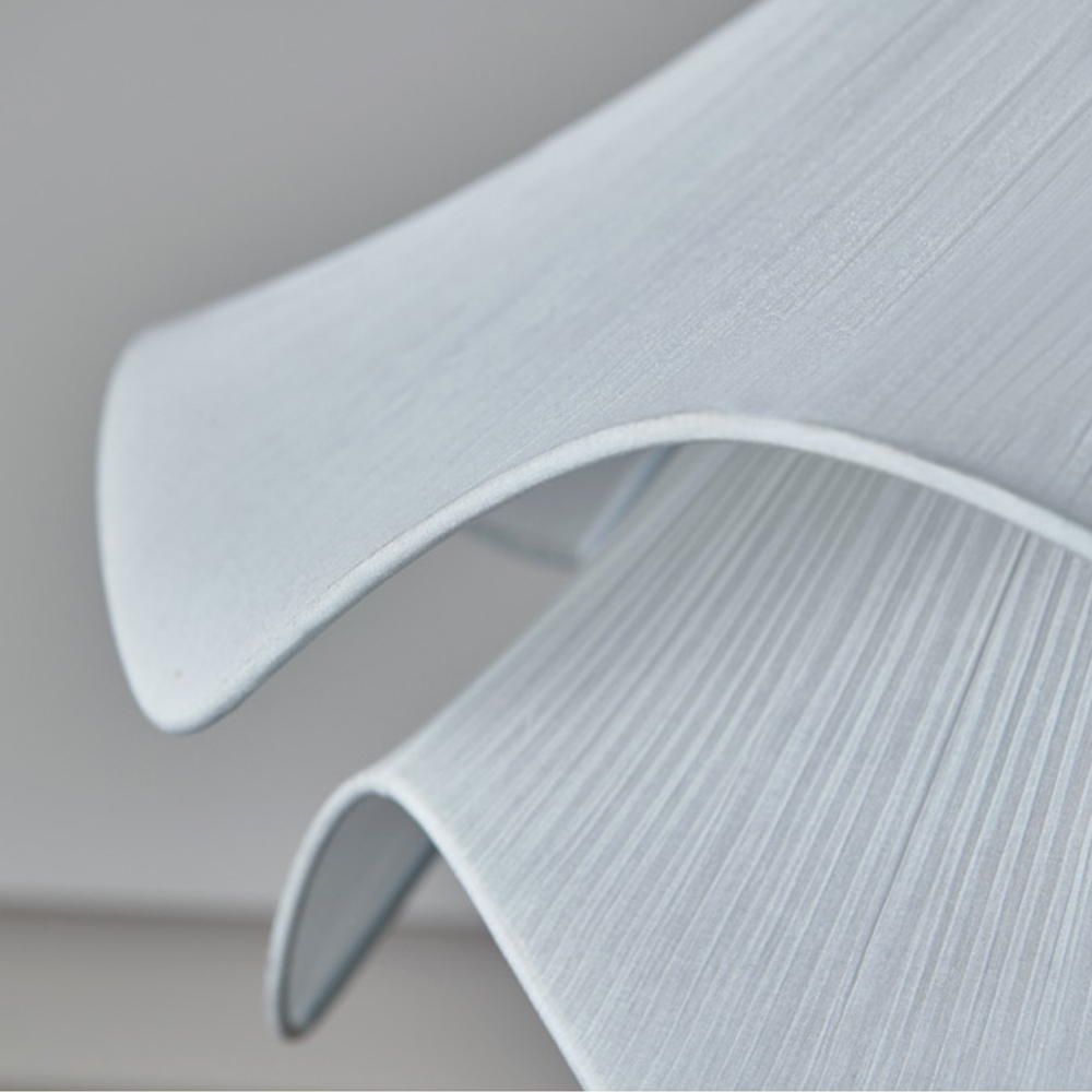 Simple Anna White Fabric Pendant Light French Living Room Flower Petal Chandelier-Handwovenlamp