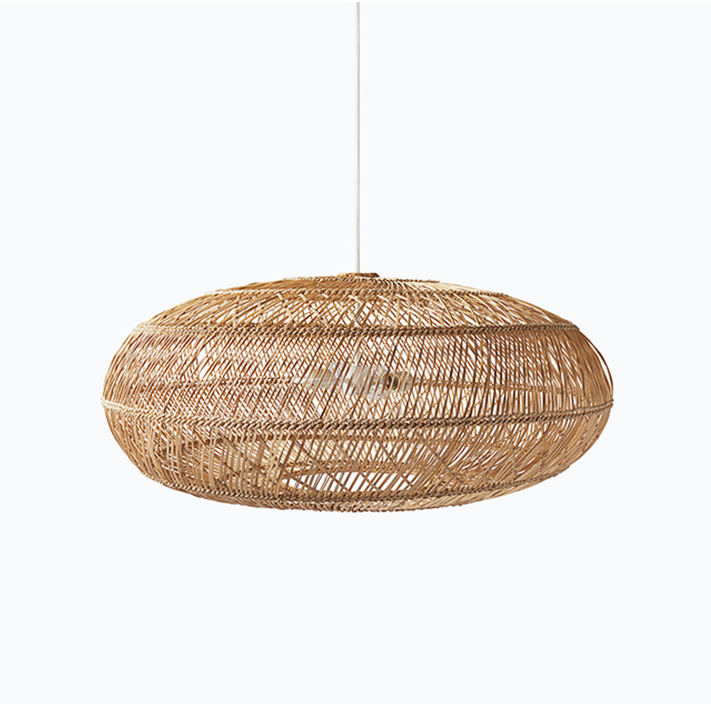 Boho Dining Room Rattan Pendant Light Coastal Living Room Decor Lampshade-Handwovenlamp