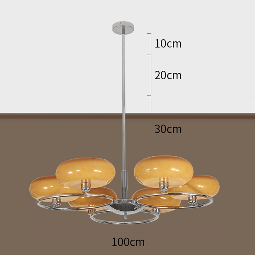 Modern 6 Heads Chandelier Living Room Design Minimalist Ceiling Lamp-Handwovenlamp