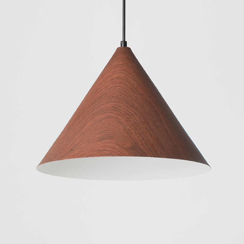 Dining Room Inverted Triangular Funnel Wooden Pendant Light-Handwovenlamp