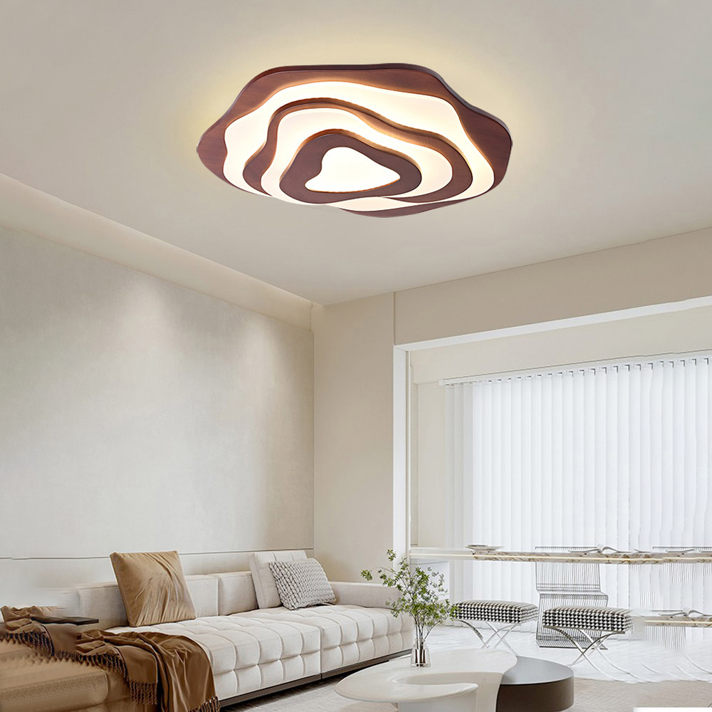 Japanese Flower Ceiling Lamp Solid Wooden Chandelier For Bedroom-Handwovenlamp