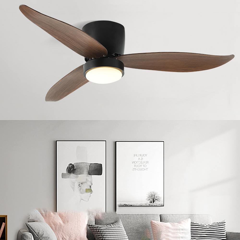Nordic Living Room Smart Remote Control Ceiling Fan Lamp LED light Fan-Handwovenlamp