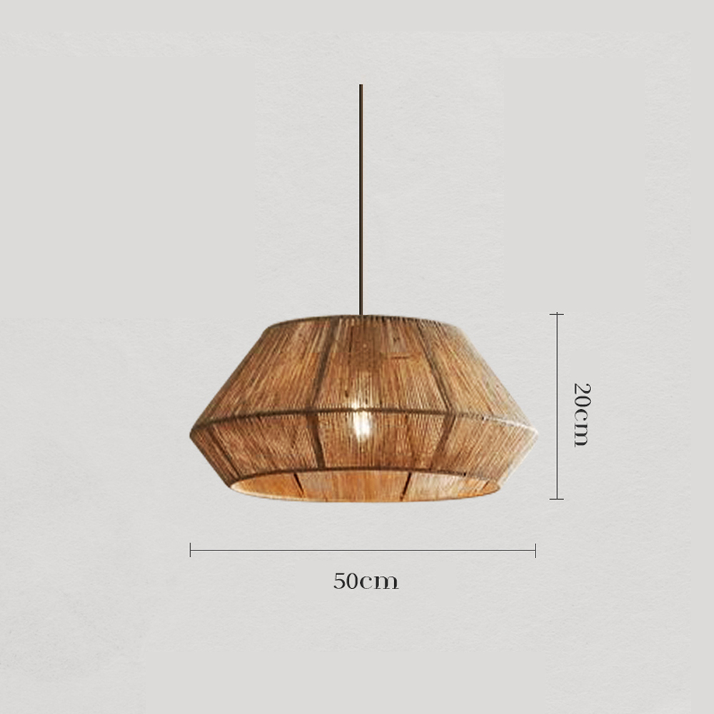 Wabi-sabi Dining Room Hemp Rope Pendant Light B&B Balcony Creative Lampshade-Handwovenlamp