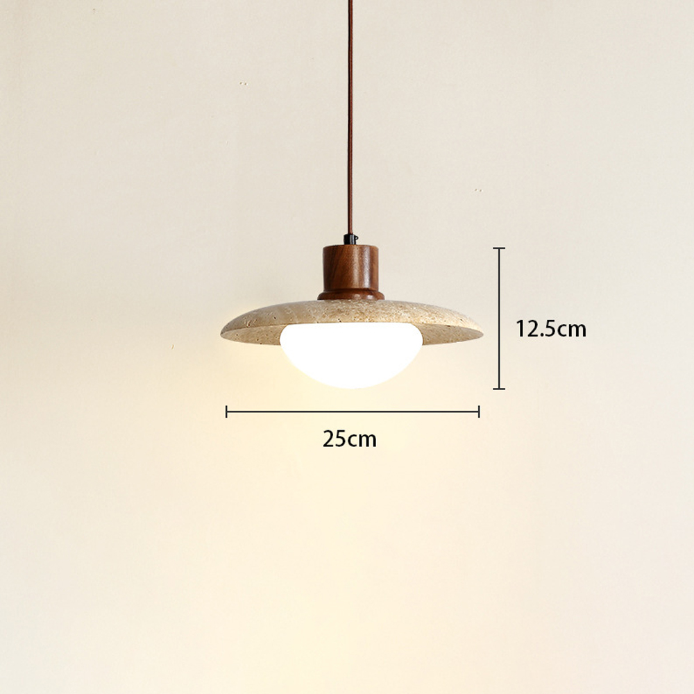 Wabi-Sabi Creative Homestay Travertine Stone Pendant Light Fixture-Handwovenlamp