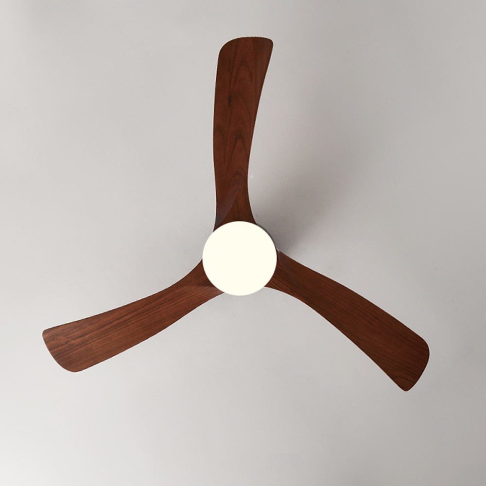 Ceiling Fan With Light Nordic Solid Wood LED Fan Lamp For Restaurant Living Room-Handwovenlamp