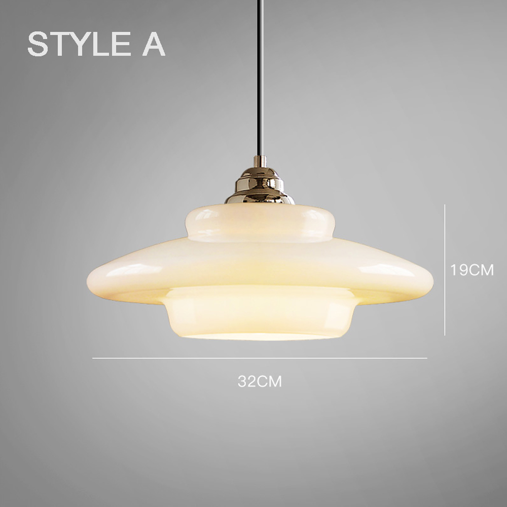 Bauhaus Milk White Glass Pendant Light Art Home Decor-Handwovenlamp