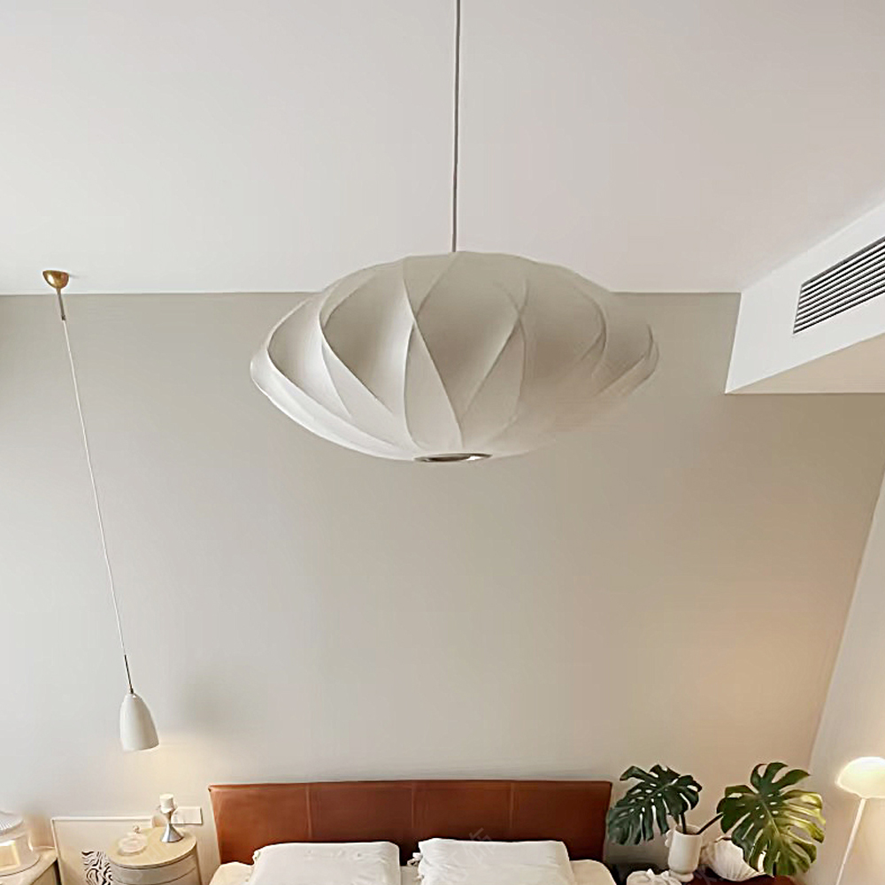 French fabric art chandelier over Dining Table