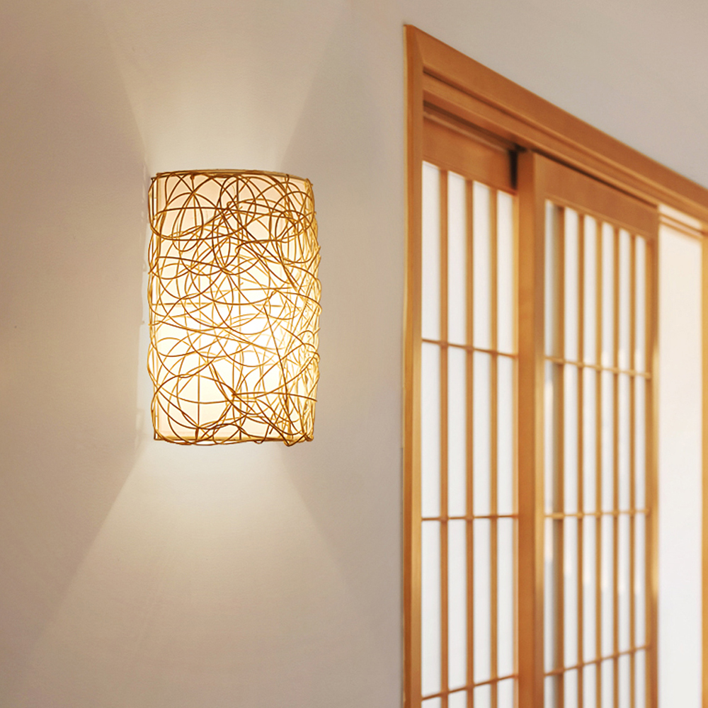 Moroccan Wicker Rattan Wall Pendant Lamps-Handwovenlamp