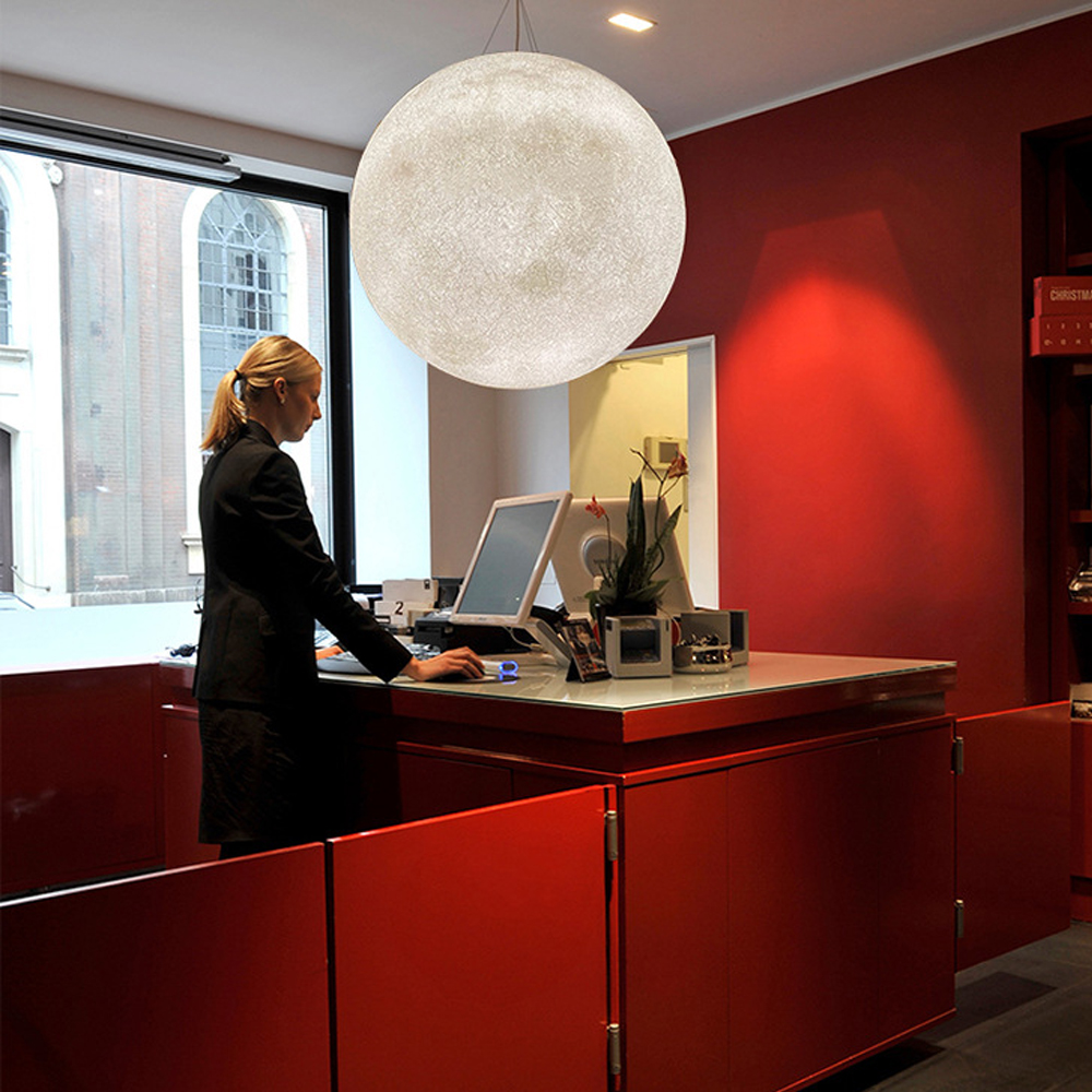 Quality Extra Large Moon Resin Globe Chandelier Nordic Ball Planet Restaurant Pendant Light-Handwovenlamp