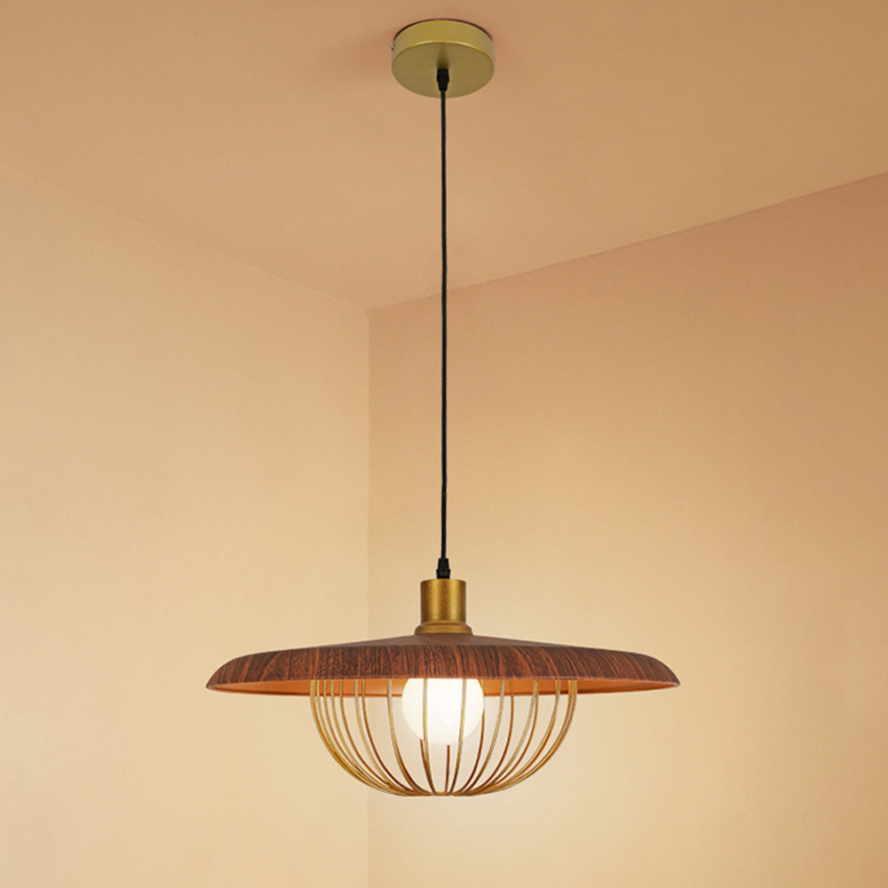 Modern Chandelier Interior Design Metal Wooden Pendant Light-Handwovenlamp