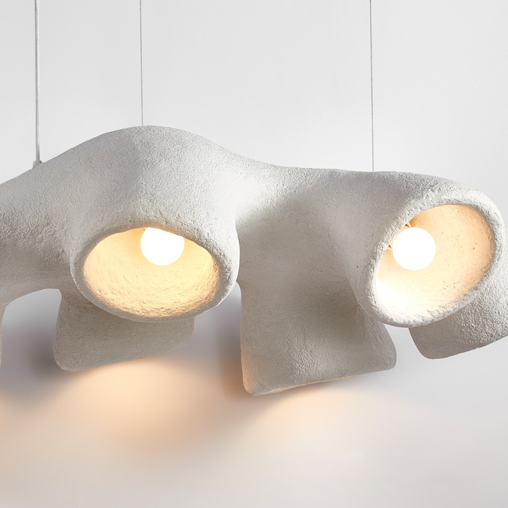 Designer Wabi-sabi Chandelier Micro-cement Original Handmade Living Room Pendant Lighting