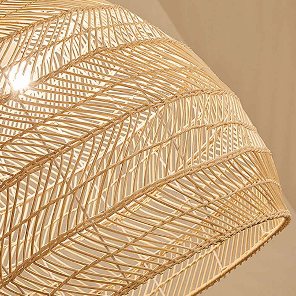 Boho Kitchen Island Lighting DIY Natural Rattan Chandelier Lamp Shades-Handwovenlamp