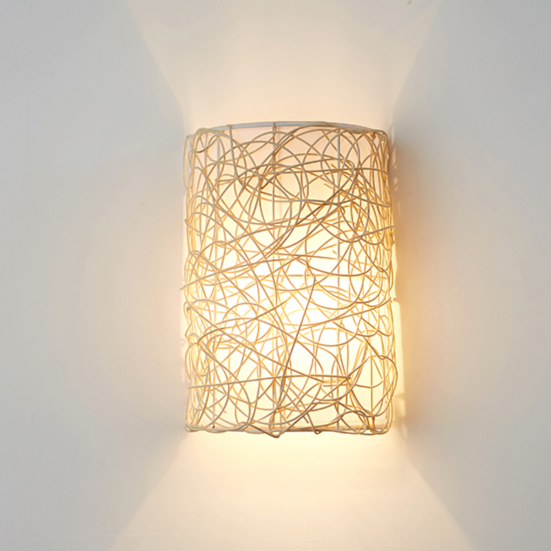 Moroccan Wicker Rattan Wall Pendant Lamps-Handwovenlamp