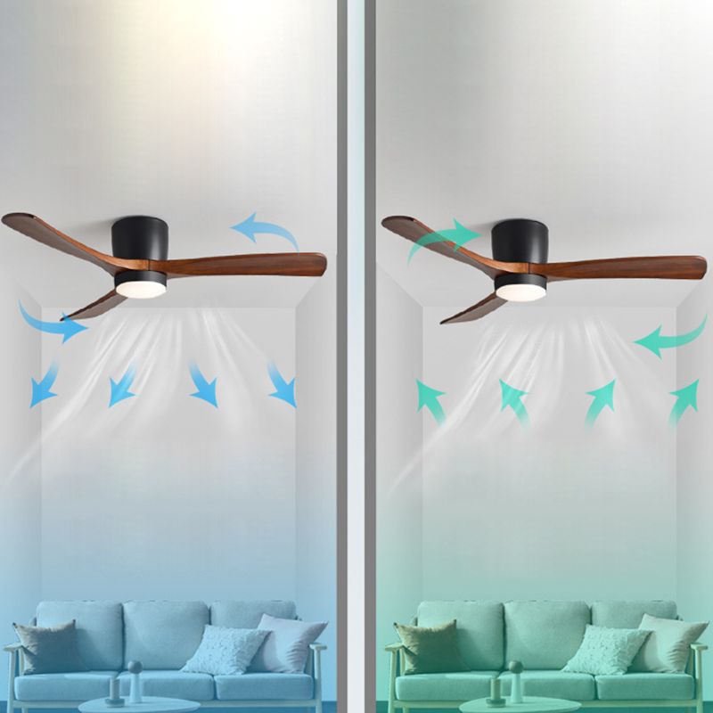 Nordic Wooden Ceiling Fan Light Fixture Minimalist LED Ceiling Lamp for Bedroom