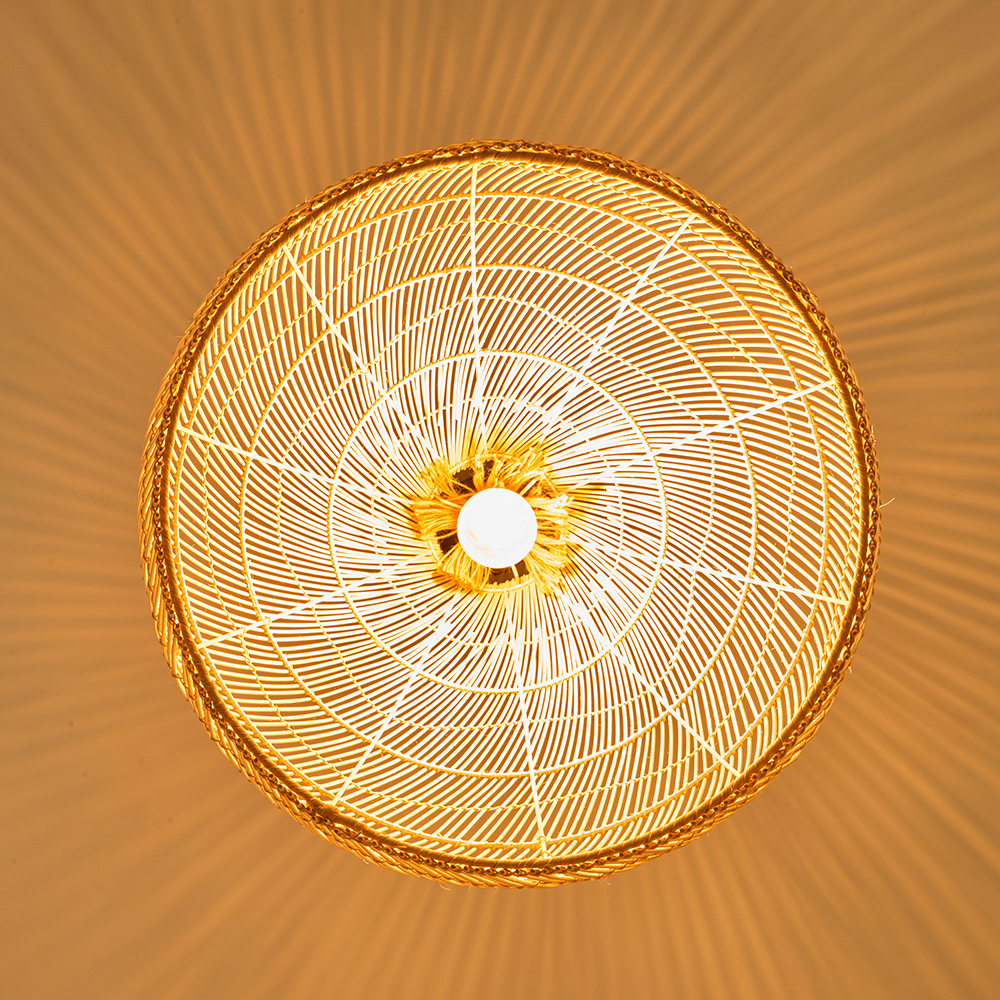 Handemade Rattan  Rope Light Pendant Lampshade For Kitchen Island-Handwovenlamp