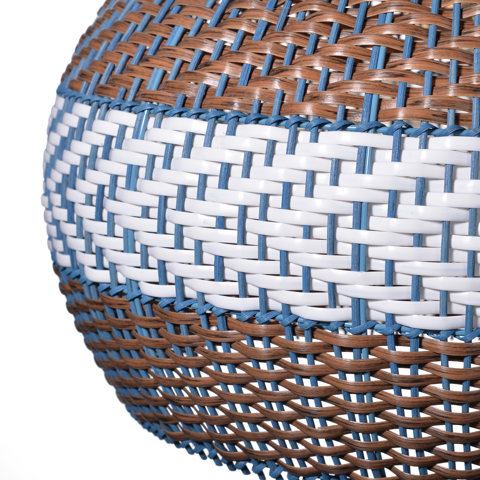 Handmade Kitchen Island Rattan Pendant Light Restaurant Blue Chandelier-Handwovenlamp