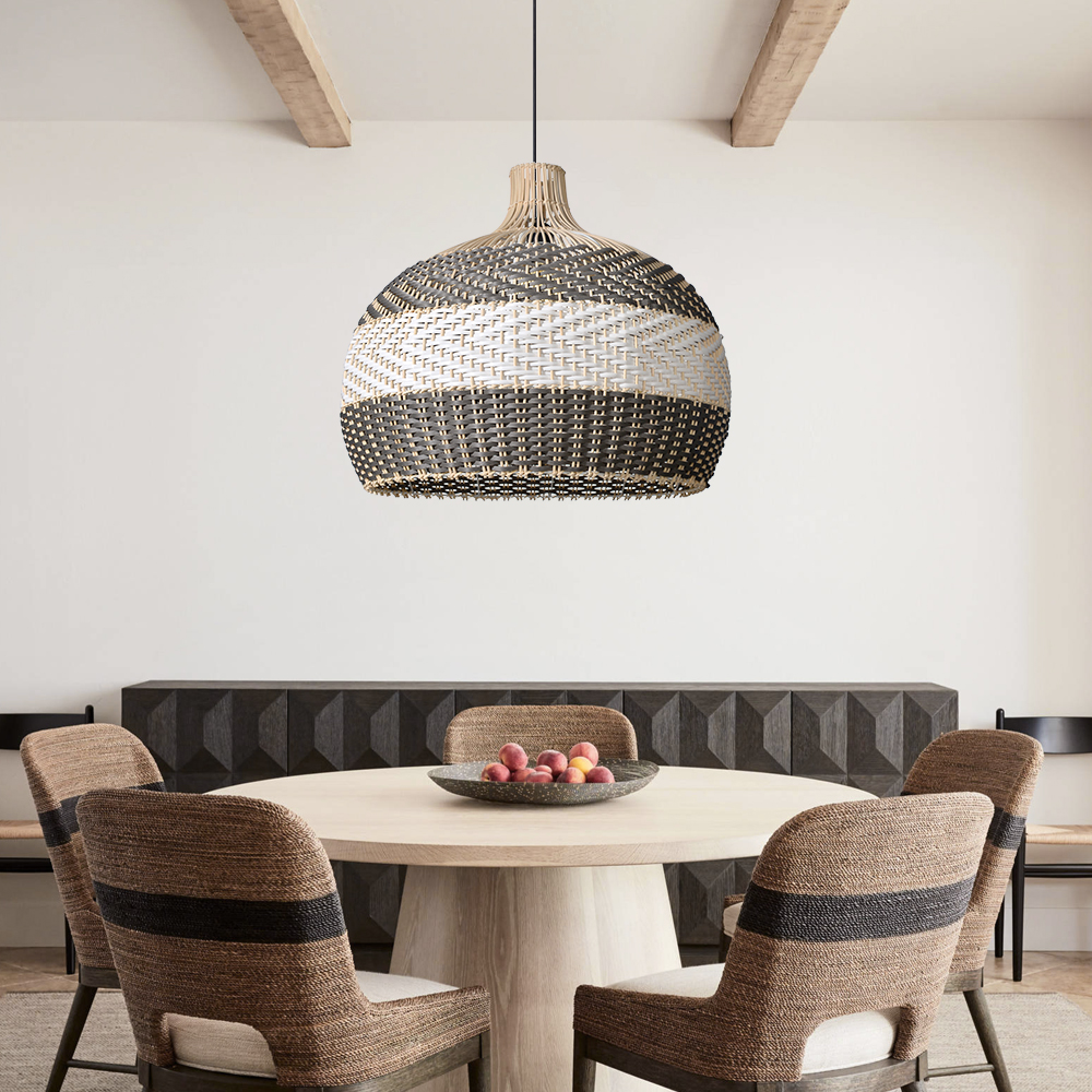 Resort Living Room Decoration Natural Rattan Pendant Chandelier-Handwovenlamp