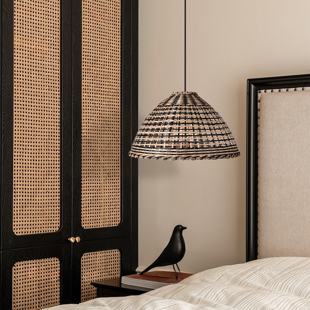 Classic Color Matching Rattan Chandelier For Dining Room-Handwovenlamp