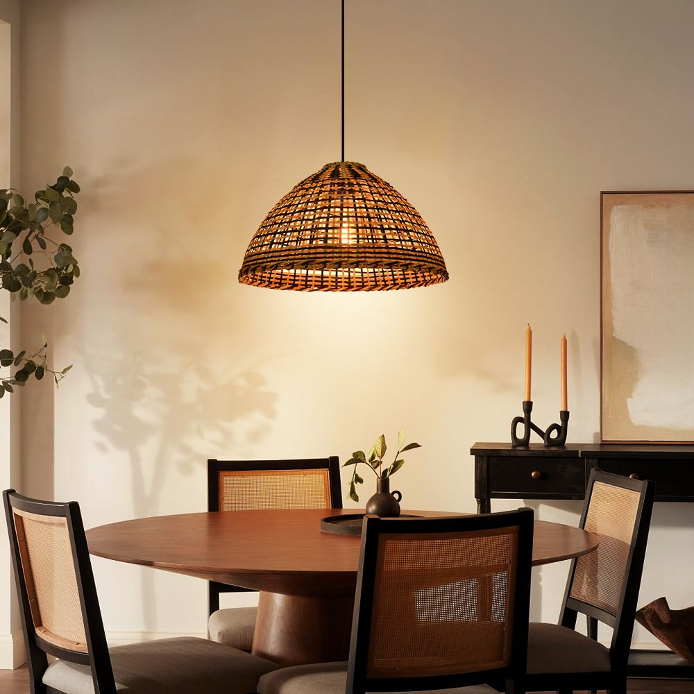 Classic Color Matching Rattan Chandelier For Dining Room-Handwovenlamp