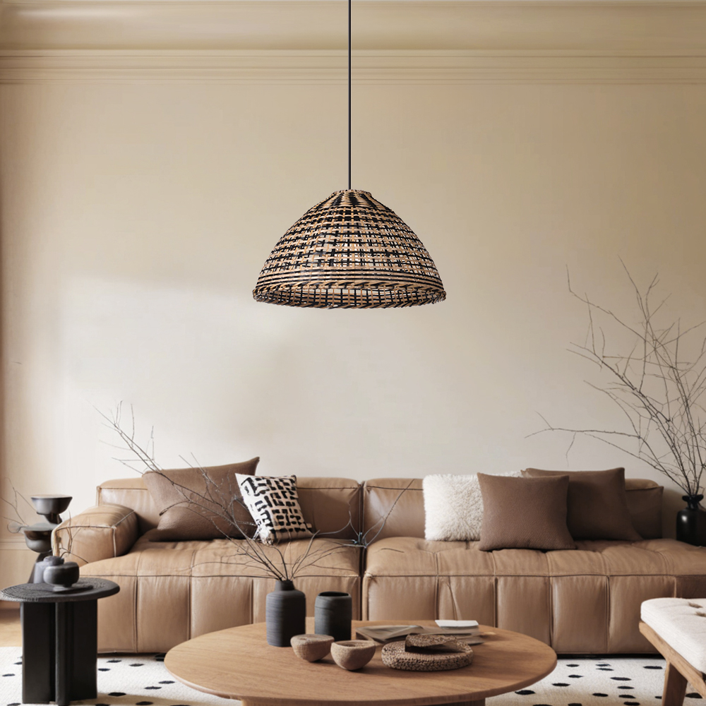 Classic Color Matching Rattan Chandelier For Dining Room-Handwovenlamp