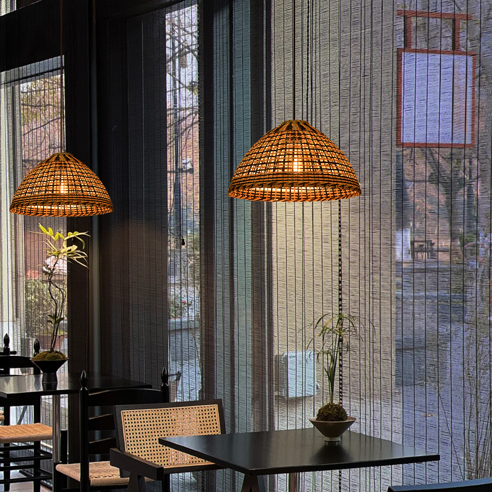 Classic Color Matching Rattan Chandelier For Dining Room-Handwovenlamp