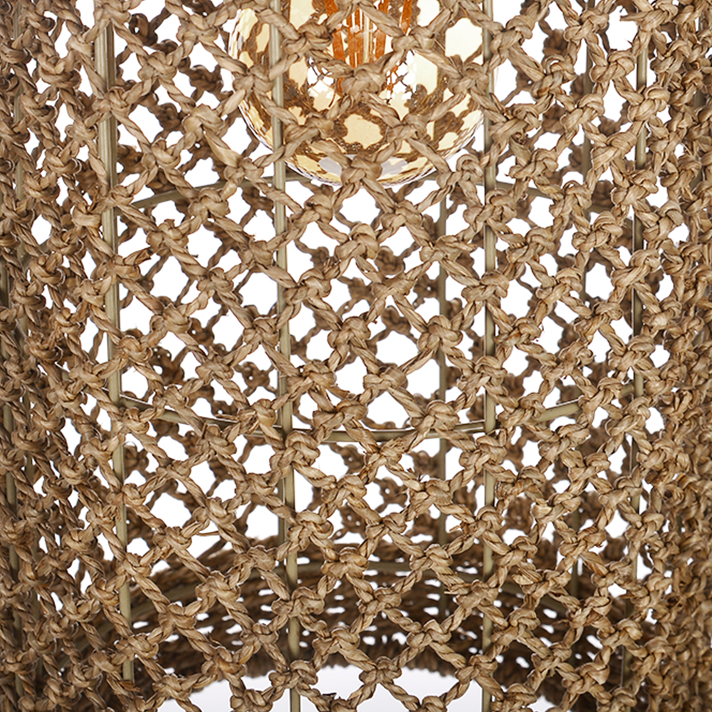 Handmade Rattan Seagrass Chandelier Light for Dining Room-Handwovenlamp