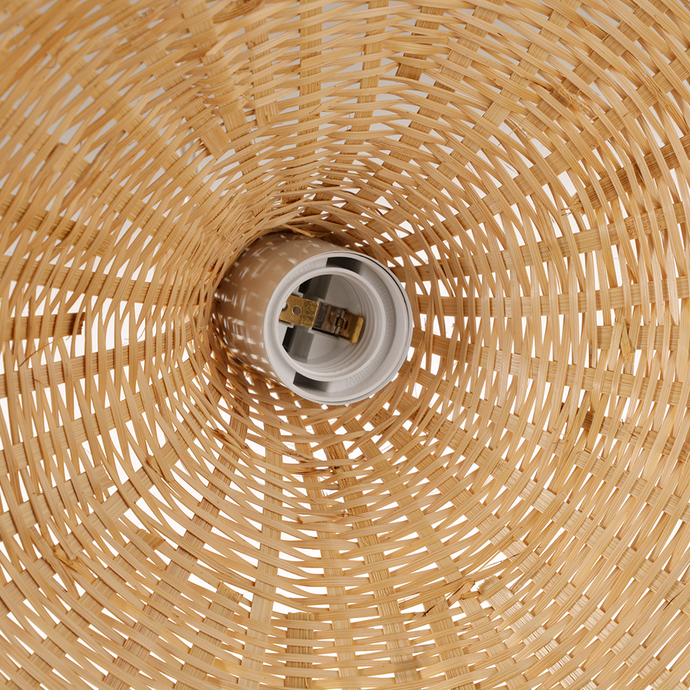 Coastal Living Room Bamboo Woven Pendant Light Japanese Homestay Straw Hat Lamp-Handwovenlamp
