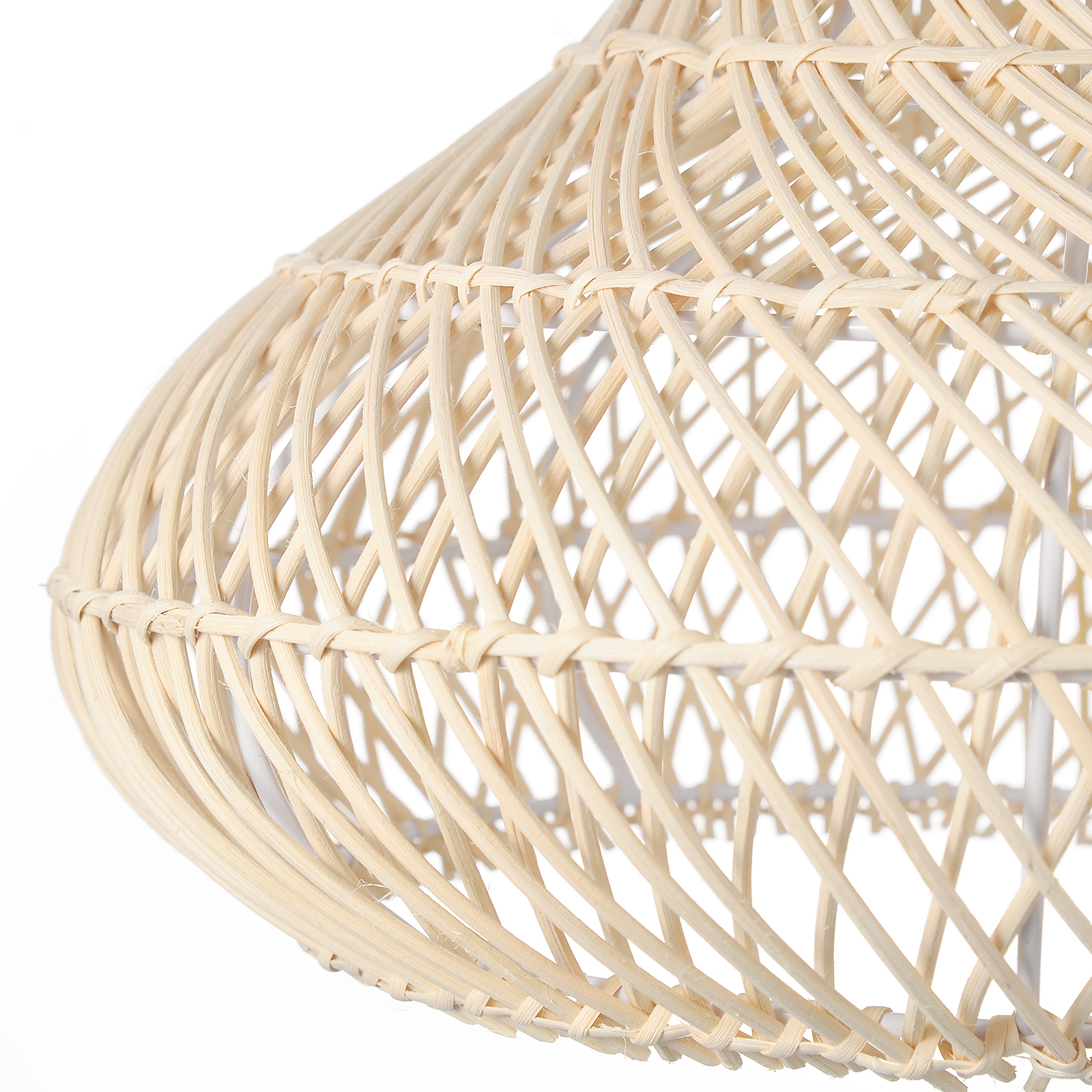 Natural Rattan Pendant Lamp Dining Room Hanging Wicker Lampshade-Handwovenlamp