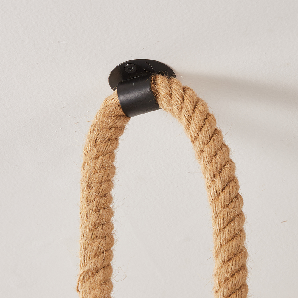 8-Light Hemp Rope Ceiling Lamp with Metal Spherical Shade-Handwovenlamp