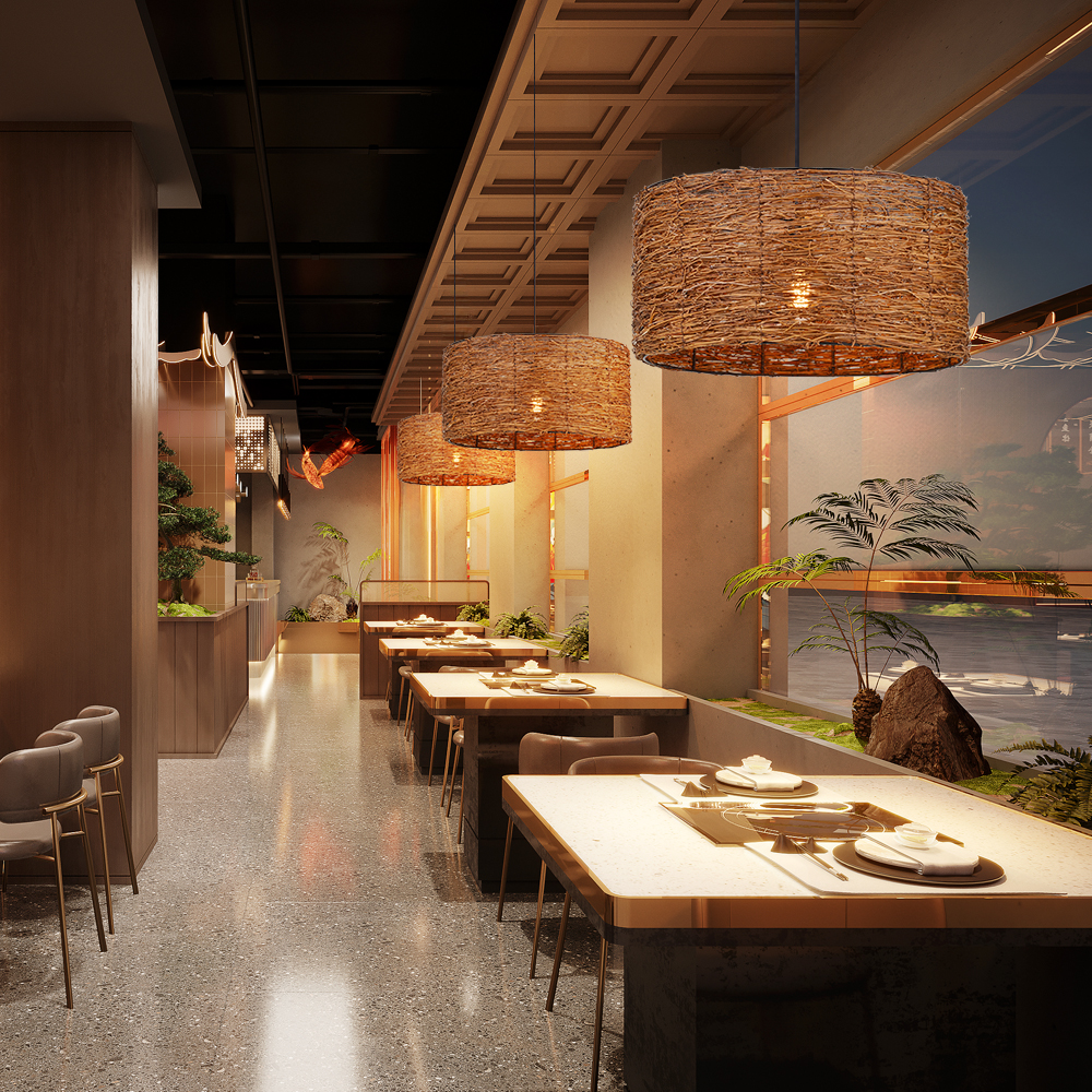 Homestay Zen Retro Rattan Pendant Imitation Bird's Nest Chandelier-Handwovenlamp