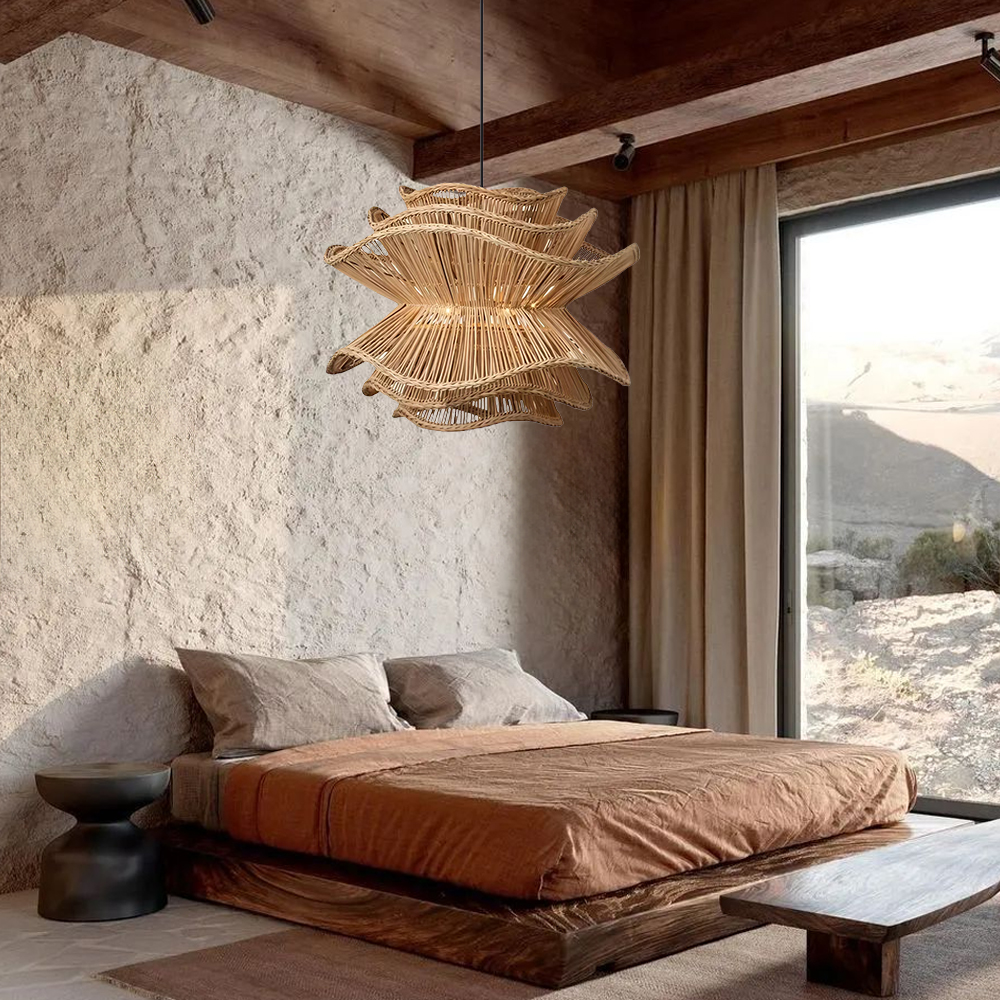 Wabi-sabi Style Chandelier Southeast Asia Living Room Bedroom Restaurant Pendants Homestay Light Fixture