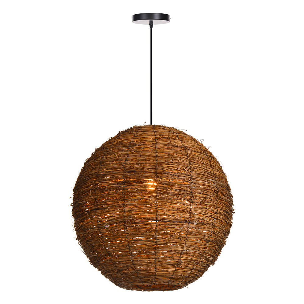 Wabi-sabi Dining Room Rattan Pendant Light Classical Zen Art Restaurant Hanging Lamp-Handwovenlamp