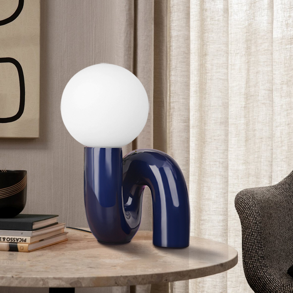 Nordic Red Bedside Lamp Light Luxury Glass Table Lamp-Handwovenlamp