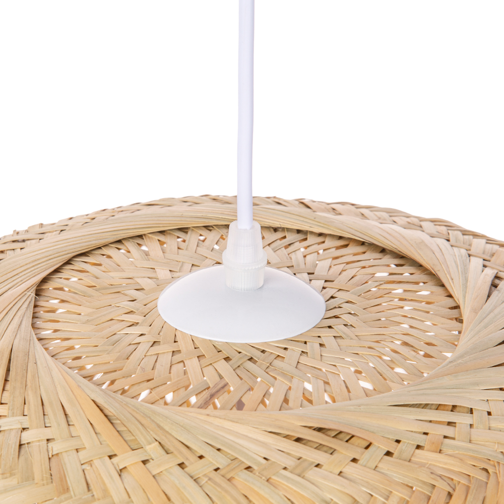 Spherical Bamboo Pendant Light for Bedroom Dining Room-Handwovenlamp