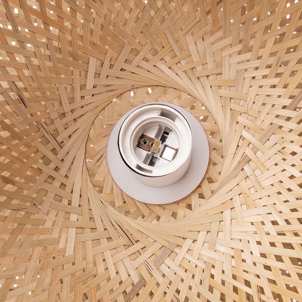 Spherical Bamboo Pendant Light for Bedroom Dining Room-Handwovenlamp