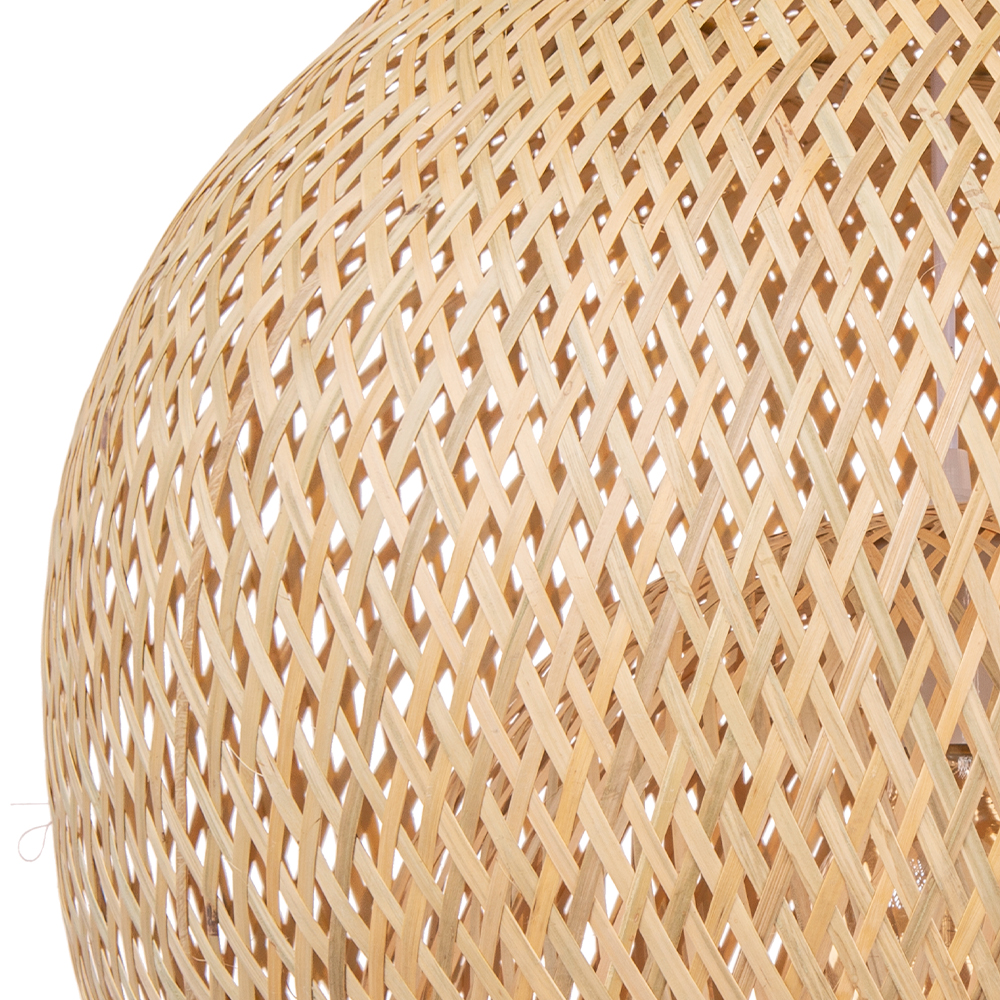 Spherical Bamboo Pendant Light for Bedroom Dining Room-Handwovenlamp