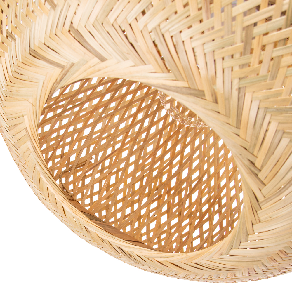 Spherical Bamboo Pendant Light for Bedroom Dining Room-Handwovenlamp