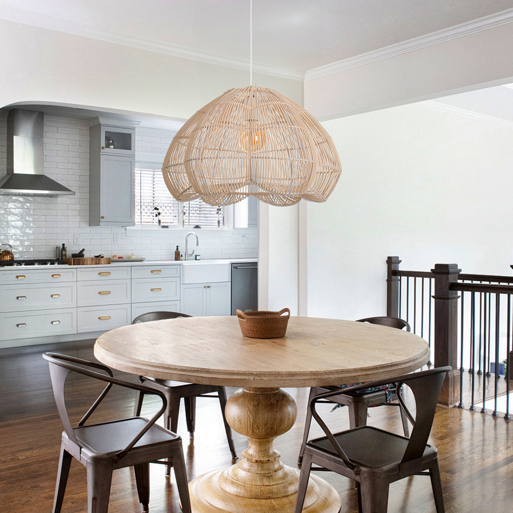 Handmade Rattan Chandelier for Bedroom Dining Room, Buds are about to bloom