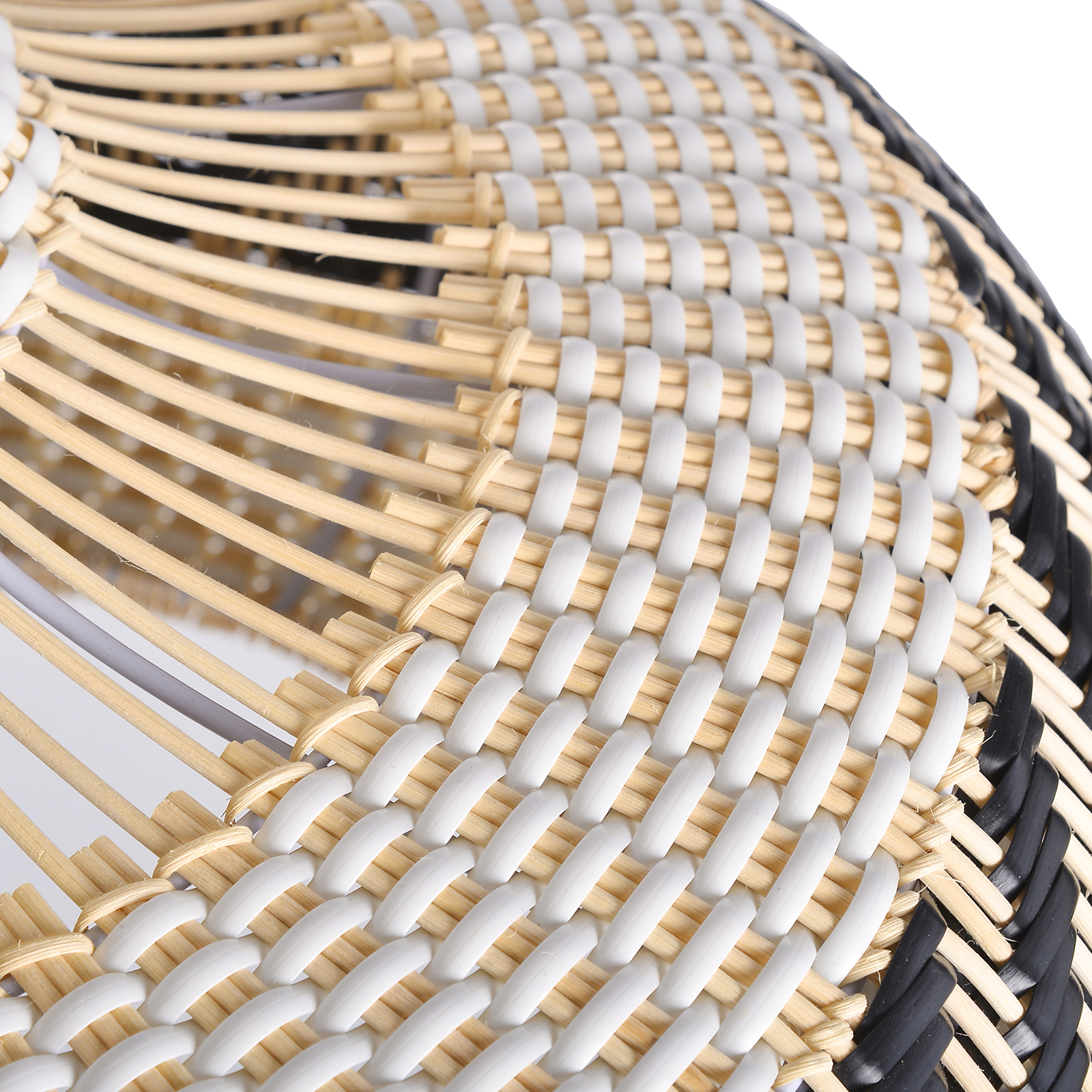 Dining Room Black Rattan Pendant Light Simple Home Decor Lighting Fixture-Handwovenlamp