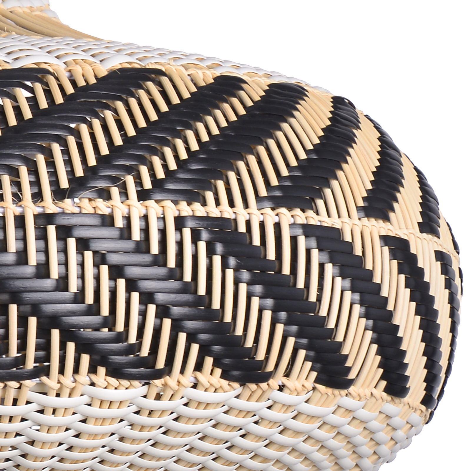 Dining Room Black Rattan Pendant Light Simple Home Decor Lighting Fixture-Handwovenlamp